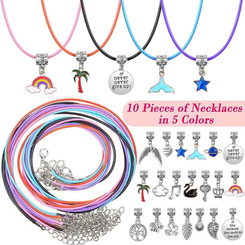 97pcs DIY Jewelry Making Kit, Unicorn & Mermaid Design Charm Beaded Bracelet Necklaces Making Kit, DIY Jewelry Making Supplies For Girls