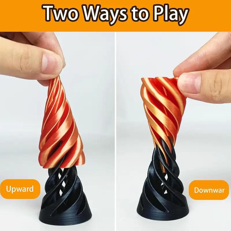 3D Printed Spiral Fidget Toys Decompression Spinning Three-Dimensional Structure Fingertip Dual Color Stress Relief Toy gift