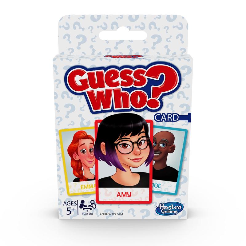 Hasbro Gaming Guess Who? Card Game 5 and Up, 2 Player Guessing Game, Brown a