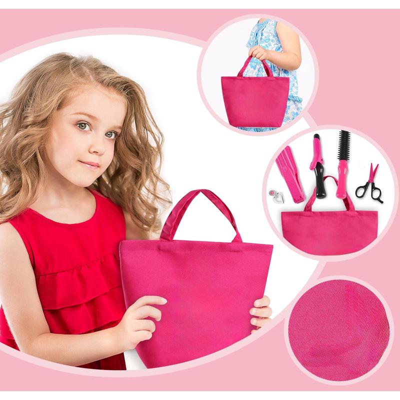 Girl Makeup Kit, Pretend Play Hair Salon Set for Little Girls, Kids Toys Doll Accessories, Kids Hair Salon Playset Toys for 3 4 5 6 7 Year Old Girls Christmas Birthday Gifts Ideas