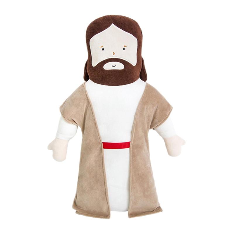 20inch Jesus Plush Toy Jesus Stuffed Dolls Cartoon Jesus Pillow Christ Religious Savior Toys Christian Figure Home Christmas Decoration Baptism Gift