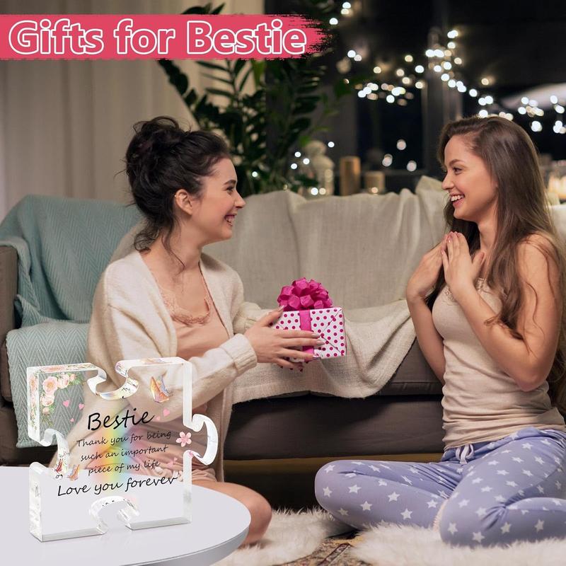 Bestie Gifts for Women  Friends Puzzle  Gifts for Friends 4 x 3.3 Inch Bestie  Plaque,  Friends Birthday Gifts for Girls BFF Her