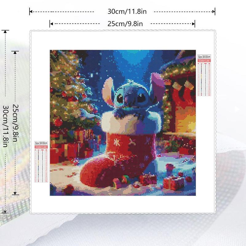 Cartoon Stitch Pattern Diamond Arts Colorful Painting Kit without Frame, DIY Diamond Decorative Art Picture for Beginner, Wall Art Ornaments for Home