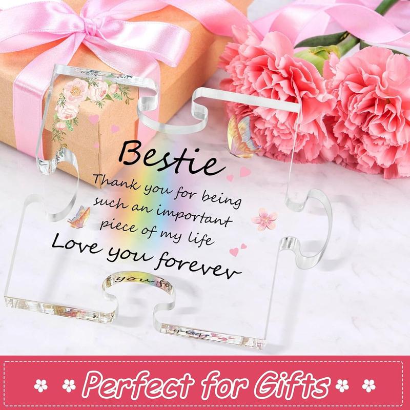 Bestie Gifts for Women  Friends Puzzle  Gifts for Friends 4 x 3.3 Inch Bestie  Plaque,  Friends Birthday Gifts for Girls BFF Her