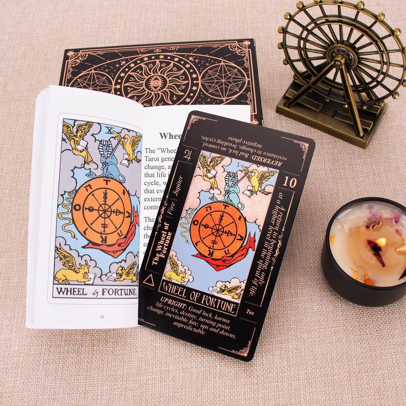 Tarot Cards for Beginners, Classic Tarot Cards with Meanings on Them, Durable Tarot Cards with Guide Book for Beginners