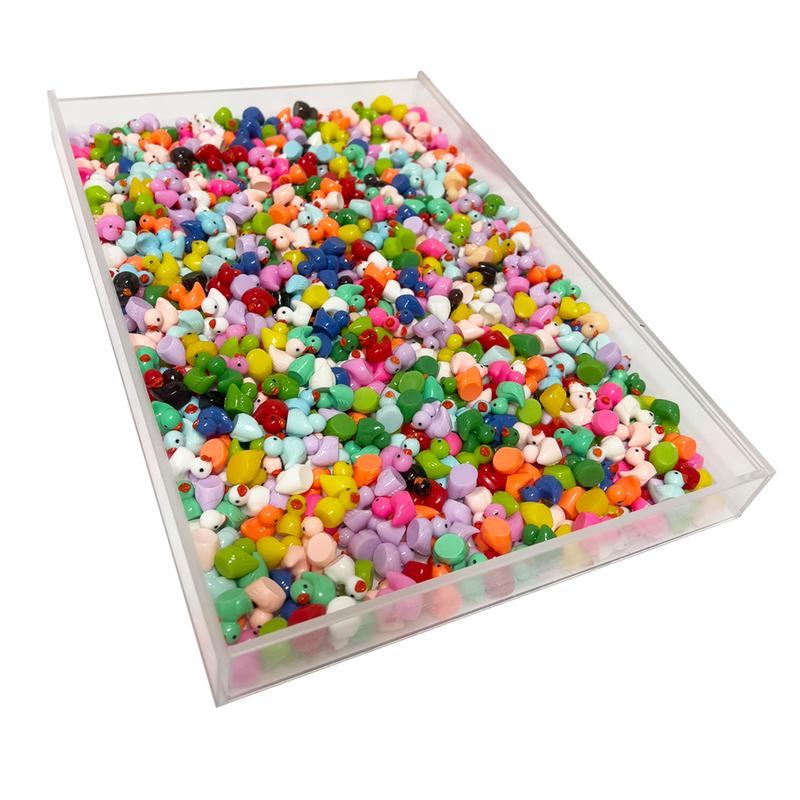 100 Pcs Random Mixed Colors Colorful Cute Mini Resin Ducks for DIY Crafting and Garden Decoration