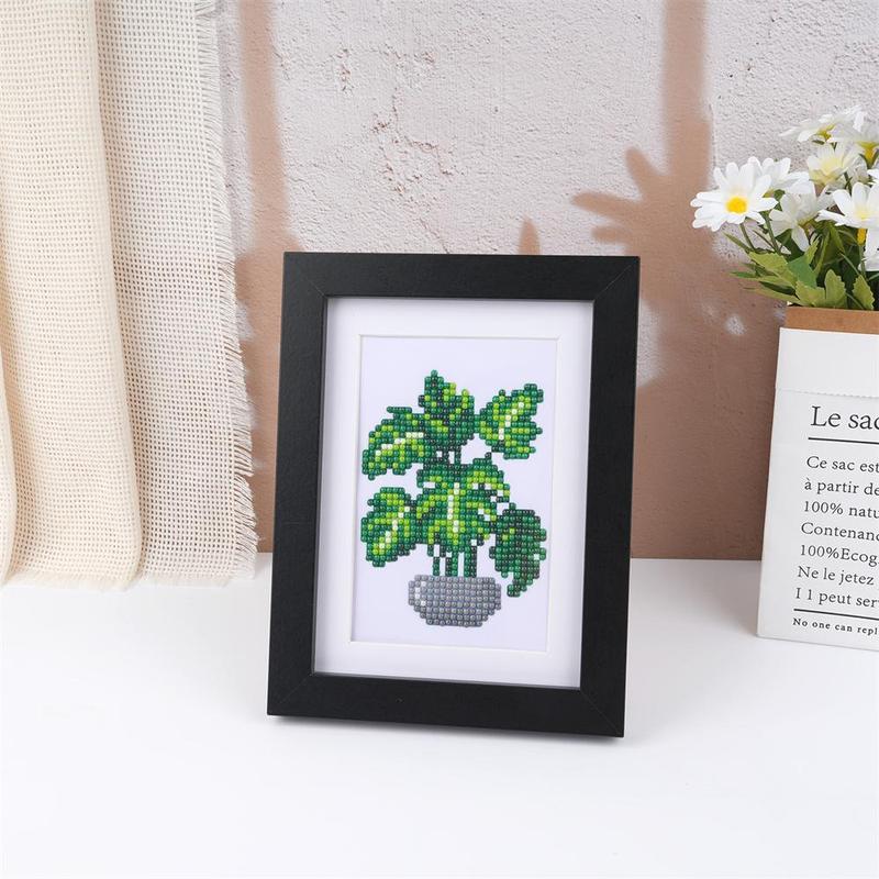 Plant Theme Mini Diamond Arts Colorful Painting Kit, 12pcs set DIY Diamond Arts Colorful Painting Kit without Frame, DIY Decorative Art Picture for Beginner