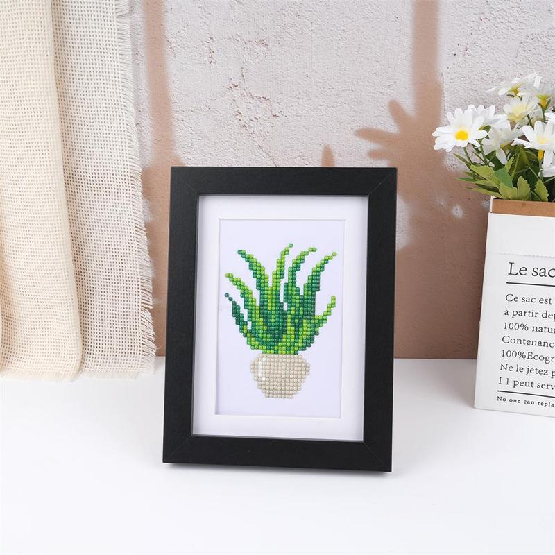 Plant Theme Mini Diamond Arts Colorful Painting Kit, 12pcs set DIY Diamond Arts Colorful Painting Kit without Frame, DIY Decorative Art Picture for Beginner