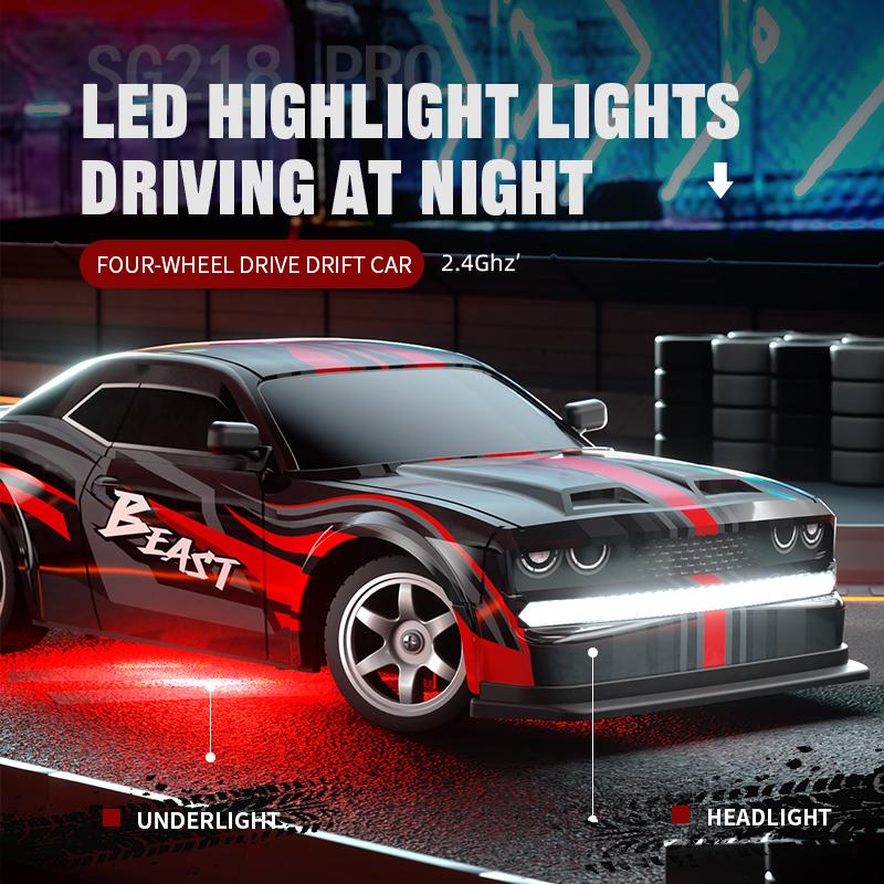 SG218 PRO 4WD RC Car 1:16 High Speed Drift Racing 25KM H with LED Light Remote Control Cars Toys For Kids Birthday Gifts