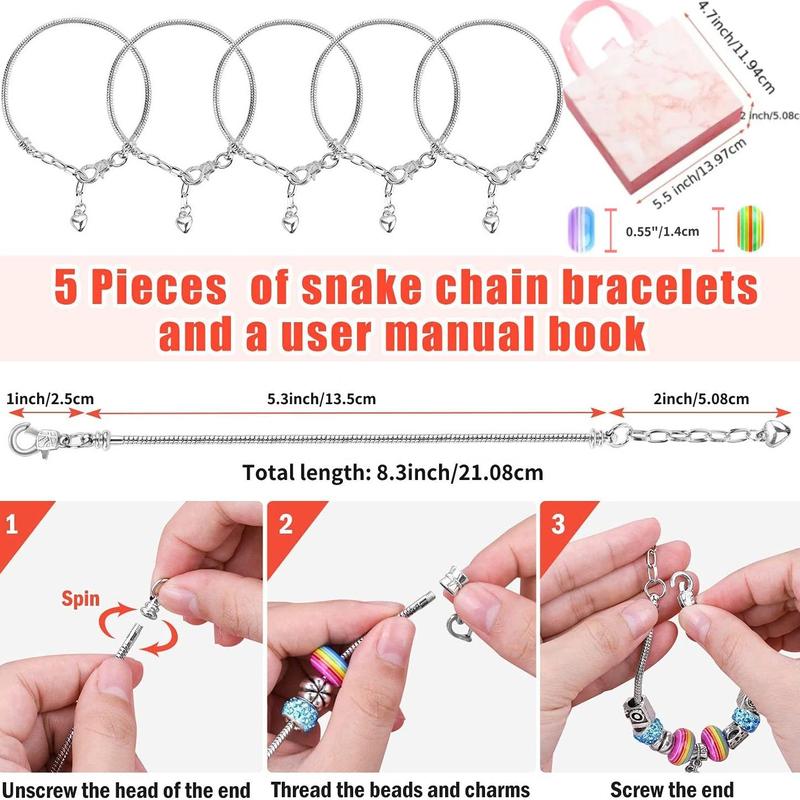 97pcs DIY Jewelry Making Kit, Unicorn & Mermaid Design Charm Beaded Bracelet Necklaces Making Kit, DIY Jewelry Making Supplies For Girls