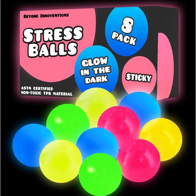 CHRISTMAS SALE 51%  Glorbs - Glorbs Balls, 8 Pack Glorbs Sticky Balls for Ceiling & Wall, Glow in The Dark Sticky Stress Balls (8 Pack)