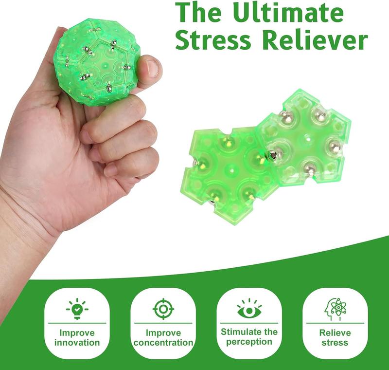 Green Fidget Spheres Toys for Teens,Fidget Toys Adults,Fidget Balls Toys for Boys,Travel Toys for Kids,Office Desk Toys Decor for Stress&Anxiety Relief,Sensory Toys for Kids Gifts for Teens and Kids