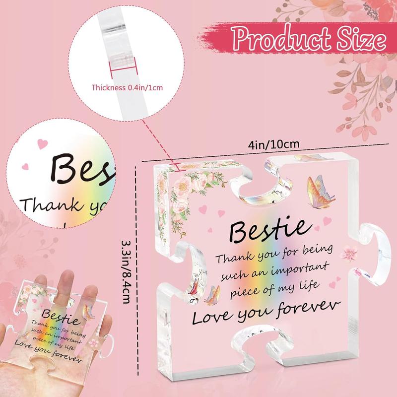 Bestie Gifts for Women  Friends Puzzle  Gifts for Friends 4 x 3.3 Inch Bestie  Plaque,  Friends Birthday Gifts for Girls BFF Her