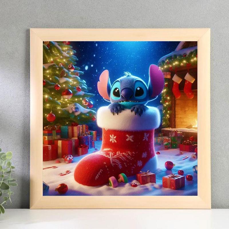 Cartoon Stitch Pattern Diamond Arts Colorful Painting Kit without Frame, DIY Diamond Decorative Art Picture for Beginner, Wall Art Ornaments for Home