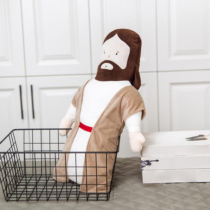 20inch Jesus Plush Toy Jesus Stuffed Dolls Cartoon Jesus Pillow Christ Religious Savior Toys Christian Figure Home Christmas Decoration Baptism Gift