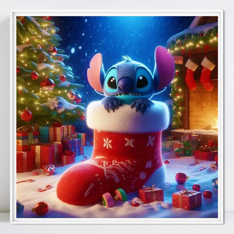 Cartoon Stitch Pattern Diamond Arts Colorful Painting Kit without Frame, DIY Diamond Decorative Art Picture for Beginner, Wall Art Ornaments for Home