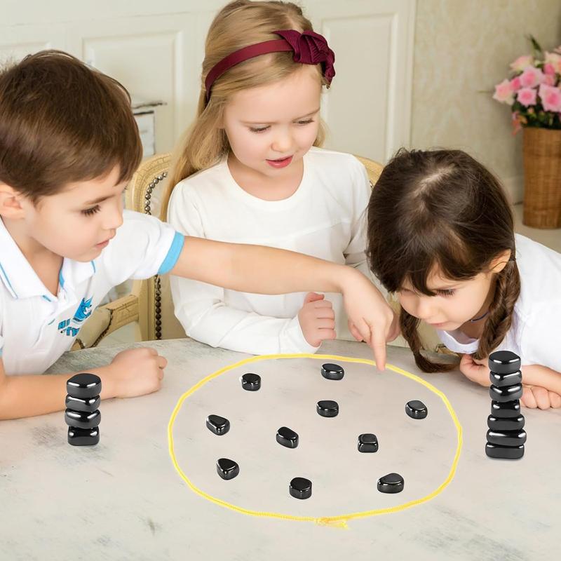 2024 New Fun Magnetic Chess Game with 20 Stones and String - Double-Player Table Top Board Game for Kids and Adults party game