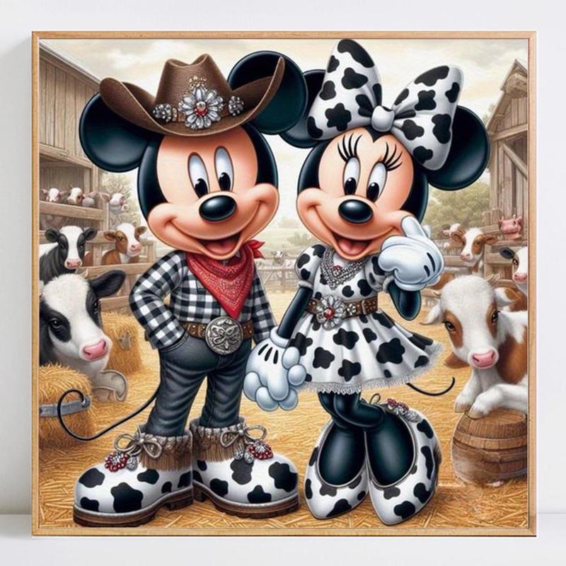 Disney Minnie Mickey Mouse 5D Diamond Arts Colorful Painting Kit without Frame, 1 Set Cute DIY Diamond Decorative Colorful Painting for Beginner