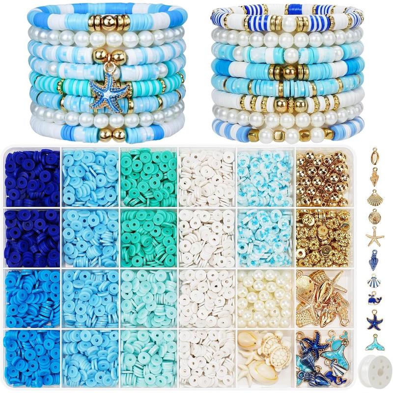 3000 Pcs Clay Beads Bracelet Making Kit with Golden Pearl Beads, Charms and DIY Craft Kit diy craft