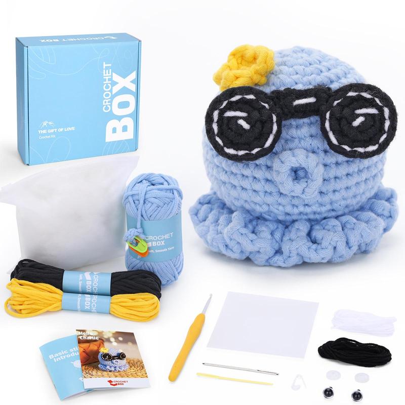 Octopus Design Crochet Box (1 Set), Complete Crochet Kit for Beginners, DIY Knitting Supplies