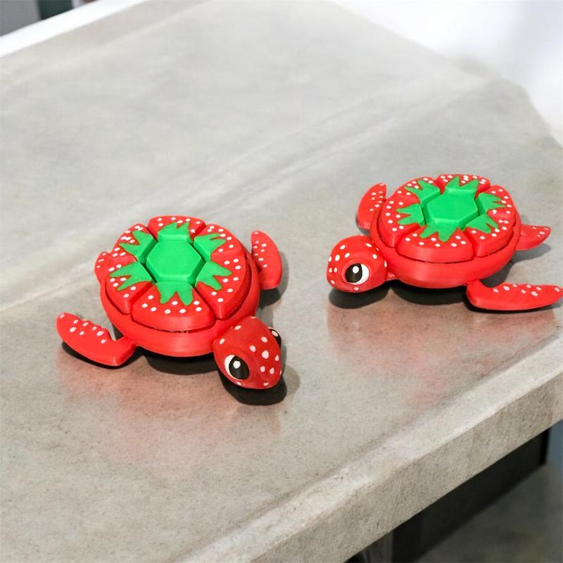 Turtle Fidget Clickers - Fruit Series Desktop and Keychains - Sensory Toy for Stress Relief