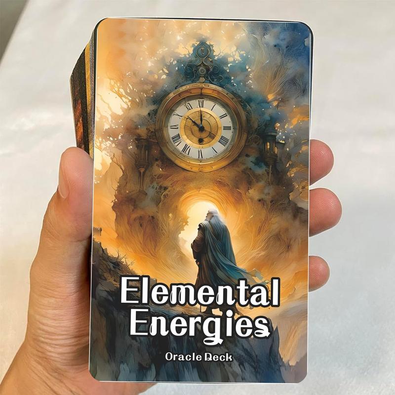 Elemental Energies Oracle Tarot Cards, Oracle Cards and Tarot Cards for Beginners, Oracle Cards Deck, This deck covers the elements of fire, earth, water, and air, Helping to discover, guide, Change