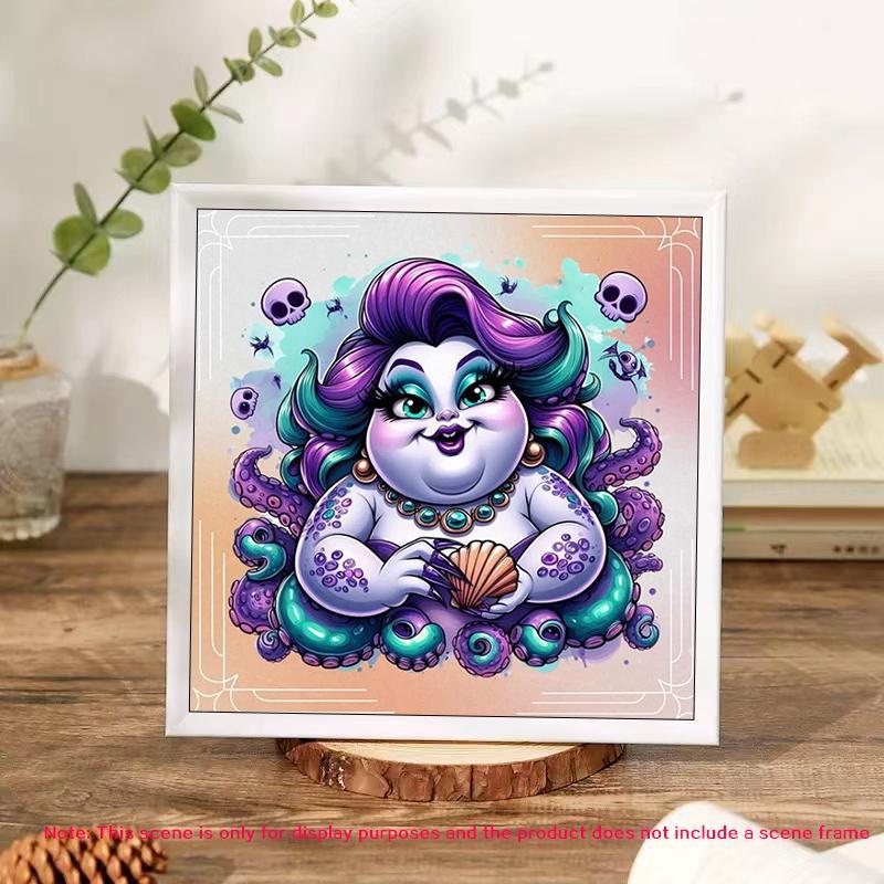 Disney The Little Mermaid Ursula Pattern DIY Diamond Arts Colorful Painting Kit without Frame, 5D Diamond Decor Painting Kit, DIY Wall Art Decor