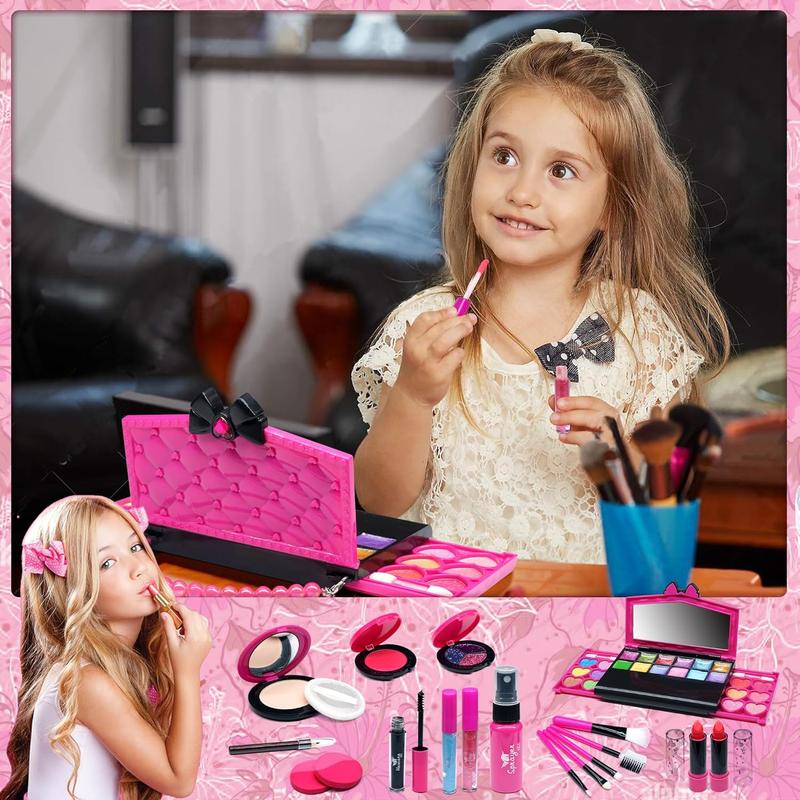 Christmas gift  Kids Makeup Kit for Girls - Real Make up kit Toys Little Girl Toddler & Non-Toxic Make Up Set,Child Princess Play Pretend Birthday Gift,