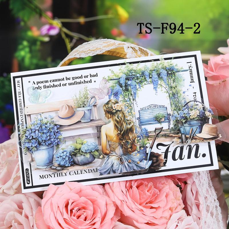 Flower Garden Series Sticker, 15pcs pack Scrapbooking & Stamping Sticker, DIY Decorative Sticker for Stationery Computer Water Bottle