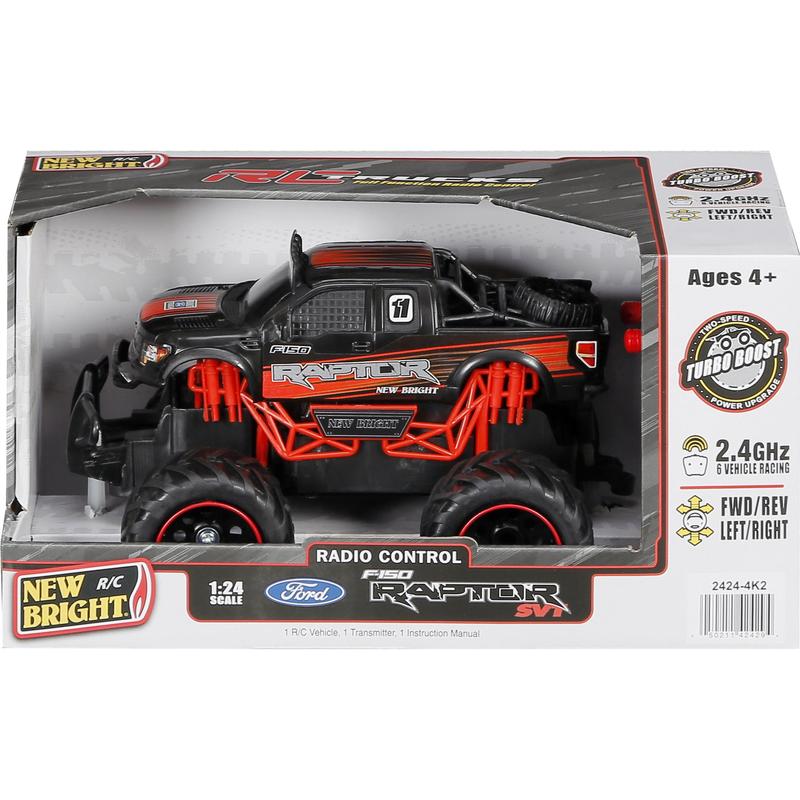 (1:24) Ford Raptor Battery Remote Control Black Truck, 2424-4K2 Child