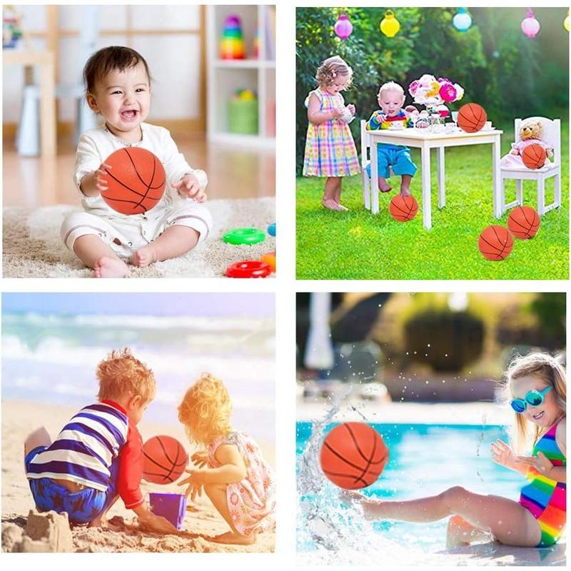 12 Pack 4 Inch Mini Basketball Ball for Kids, Rubber Small basketballs with Pump for Kids Basketball Gifts- Inflatable Ball for Basketballs Hoop Geart for Sports Beach Pool Theme Party Favor