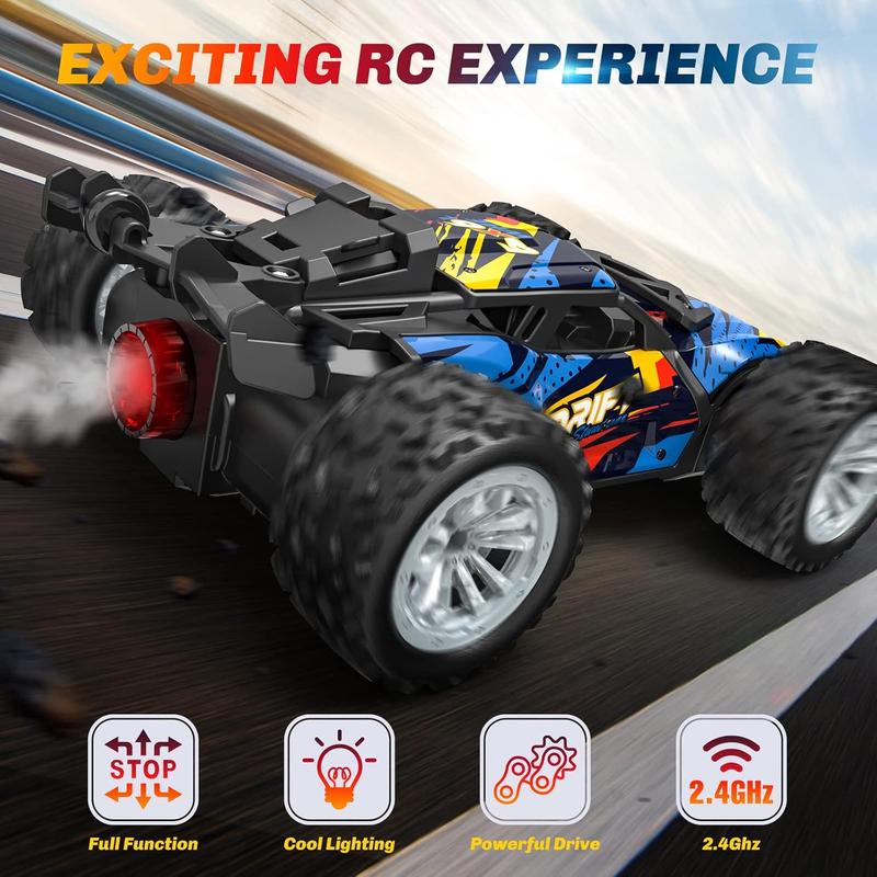 Rc Cars for Boys Age 3-8, Monster Trucks Remote Control Car with Spray, 2.4Ghz Rc Drift Car Toys for 3 4 5 6 Year Old Boys Girls, 1 20 All Terrains Electric Toy Car Gift for 3-8 Year Old Boys Girls