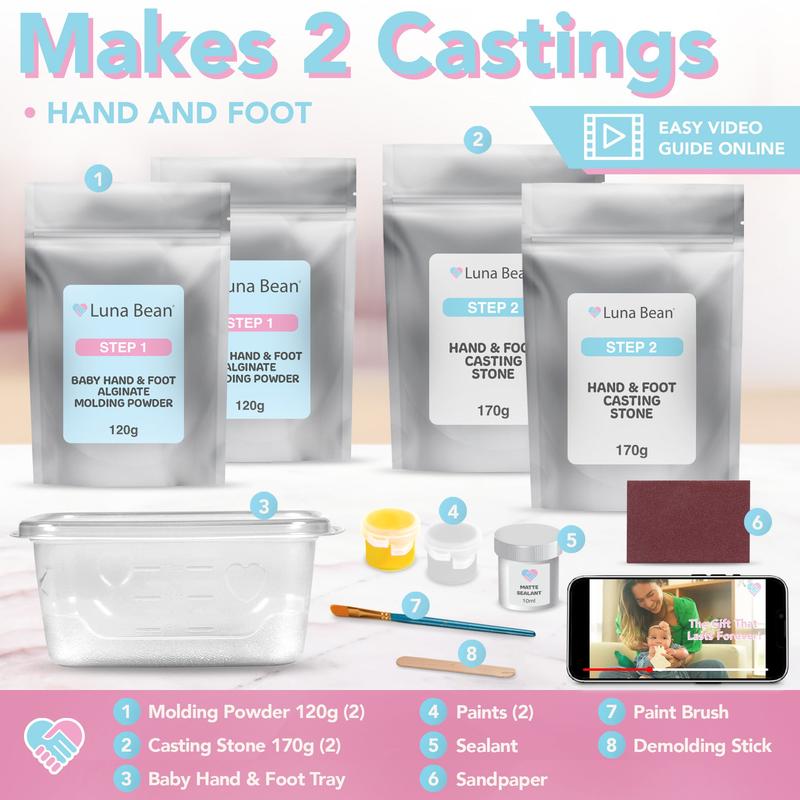 Luna Bean Create-A-Molding Gel Formula Casting Kit - Non-Toxic Plaster Hand and Foot Molding