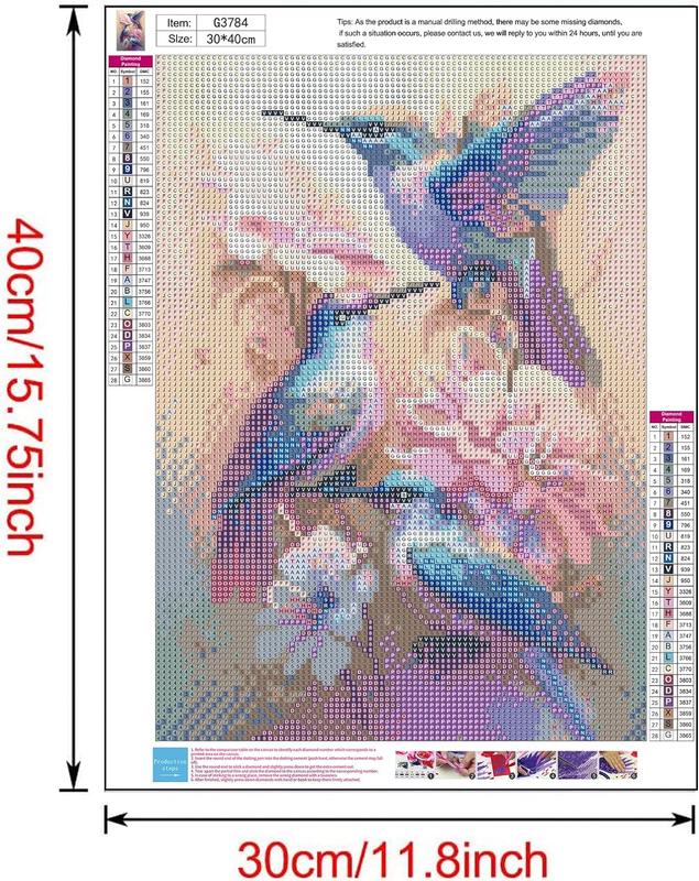 Diamond Painting Kits for Adults,5D DIY Hummingbird Diamond Art Kits Round Full Drill Gem Art and Crafts for Home Wall Decor Gift 12 X16 Inch