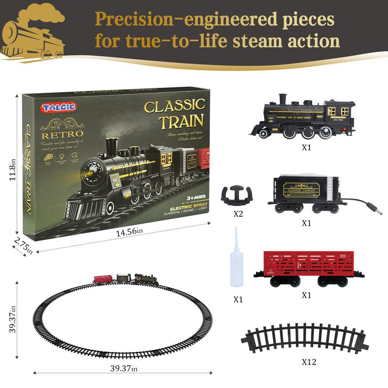 Ultimate Electric Steam Train Set for Kids - Realistic Sounds & Lights, Safe and Durable Educational Toy for Boys and Girls