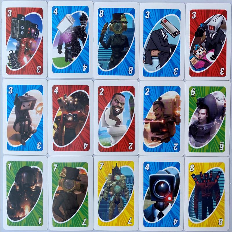 Skibidi Toilet Edition Uno 108 Cards Trendy Hot