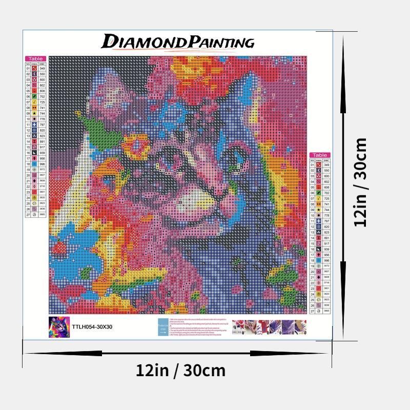 1 Set Cat & Flower Pattern Diamond Painting Kit, Diy Decoration For Home Decorative Use