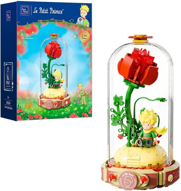 PANTASY The Little Prince Rose Flower Building Bricks Set, The Little Prince Only Rose Creative Construction Kit, Rose Bouquet Flower Garden Gift for Adults and Kids, Le Petit Prince, Thanksgiving (Age 6+) (200 pcs) (86320EN)