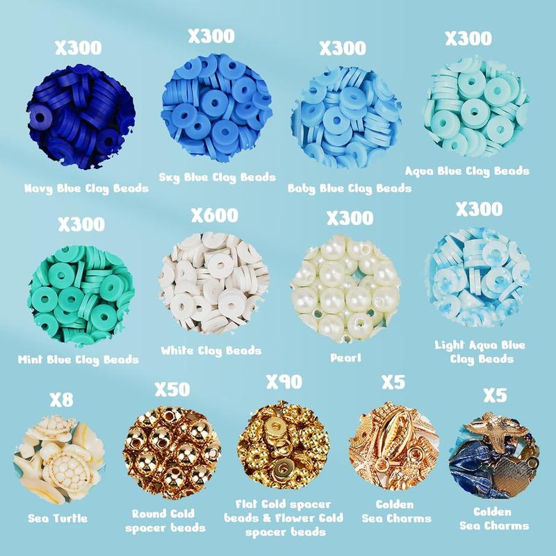 3000 Pcs Clay Beads Bracelet Making Kit with Golden Pearl Beads, Charms and DIY Craft Kit diy craft