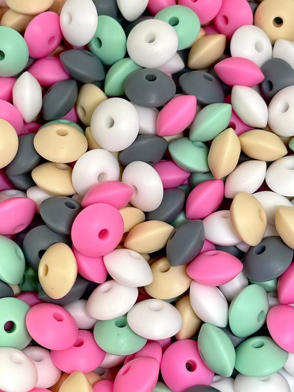 Lentil Silicone Beads - Mix 11 | Spacer Beads | Colorful Beads | Bead Shop | DIY Craft | DIY Supplies spacer bead