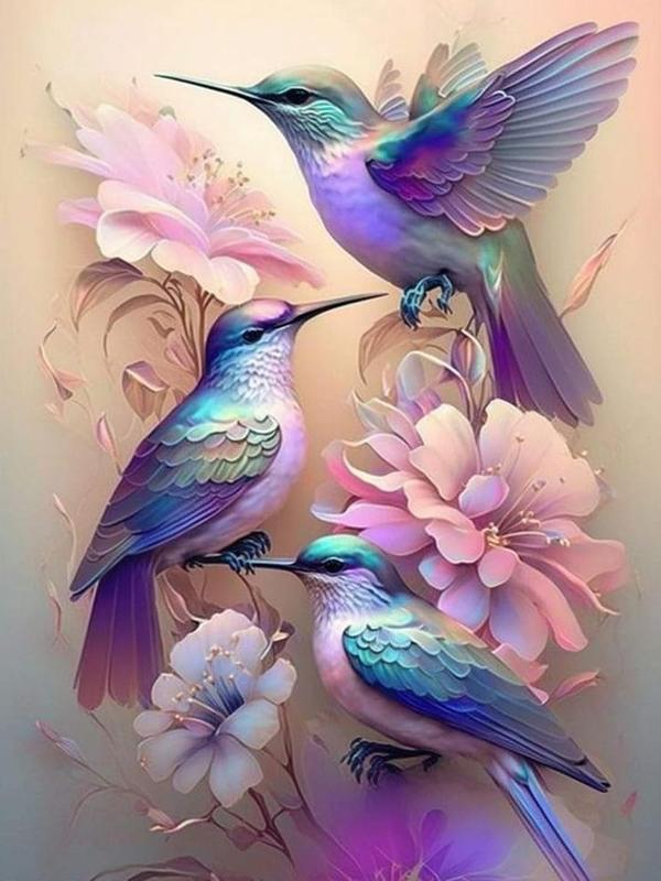 Diamond Painting Kits for Adults,5D DIY Hummingbird Diamond Art Kits Round Full Drill Gem Art and Crafts for Home Wall Decor Gift 12 X16 Inch