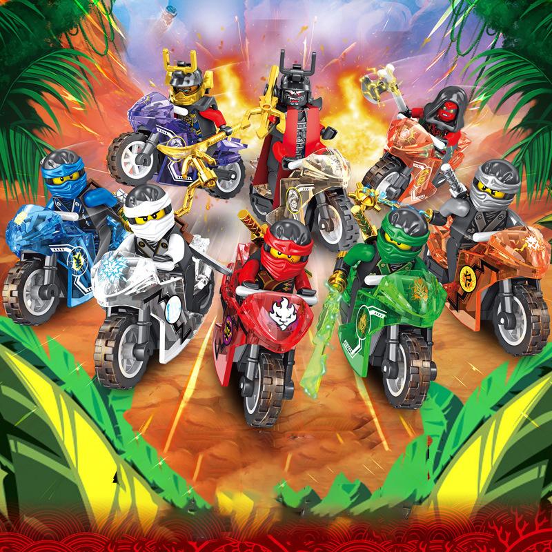 8-Pack Motorcycles with Rider Figure Battle Minifigures Building Blocks Toy Set Anime Motorcycle Model Birthday Gifts for Toy Moto Bike for Kids and Collectors Ages 3 and up