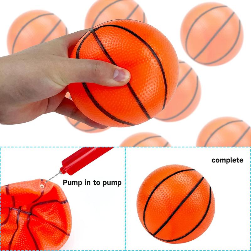 12 Pack 4 Inch Mini Basketball Ball for Kids, Rubber Small basketballs with Pump for Kids Basketball Gifts- Inflatable Ball for Basketballs Hoop Geart for Sports Beach Pool Theme Party Favor