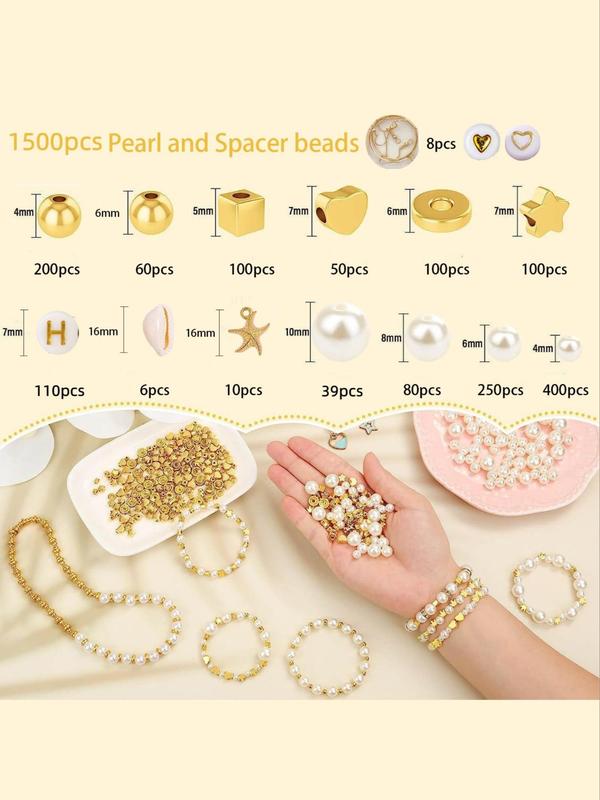 Faux Pearl & Shell Decor Beaded Diy Jewelry Kit As Gifts, Basic Jewelry Making Friendship Bracelet Kit for Women & Girls, Casual Diy Jewelry Making Supplies