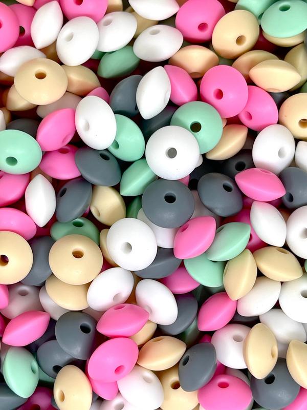 Lentil Silicone Beads - Mix 11 | Spacer Beads | Colorful Beads | Bead Shop | DIY Craft | DIY Supplies spacer bead