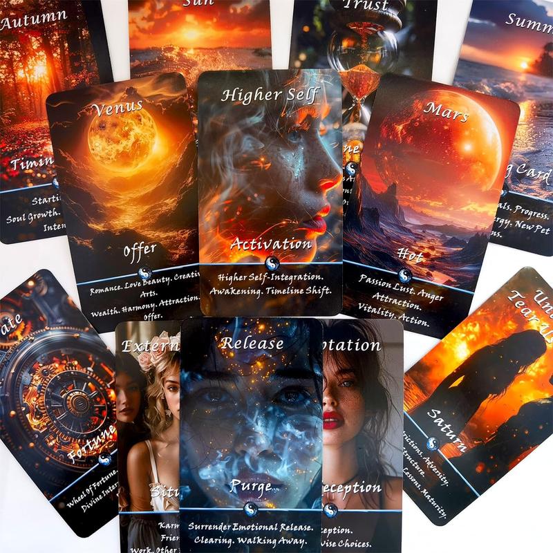 Yin and Yang Oracle Cards, Karma Connection Oracle Cards, These 68 Oracle Cards assess The Duality of influencing Energies, harboring Spiritual, Emotional, Physical, and Planetary Energies.