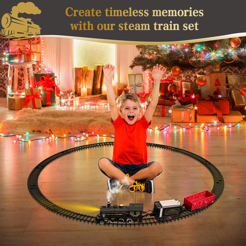 Ultimate Electric Steam Train Set for Kids - Realistic Sounds & Lights, Safe and Durable Educational Toy for Boys and Girls