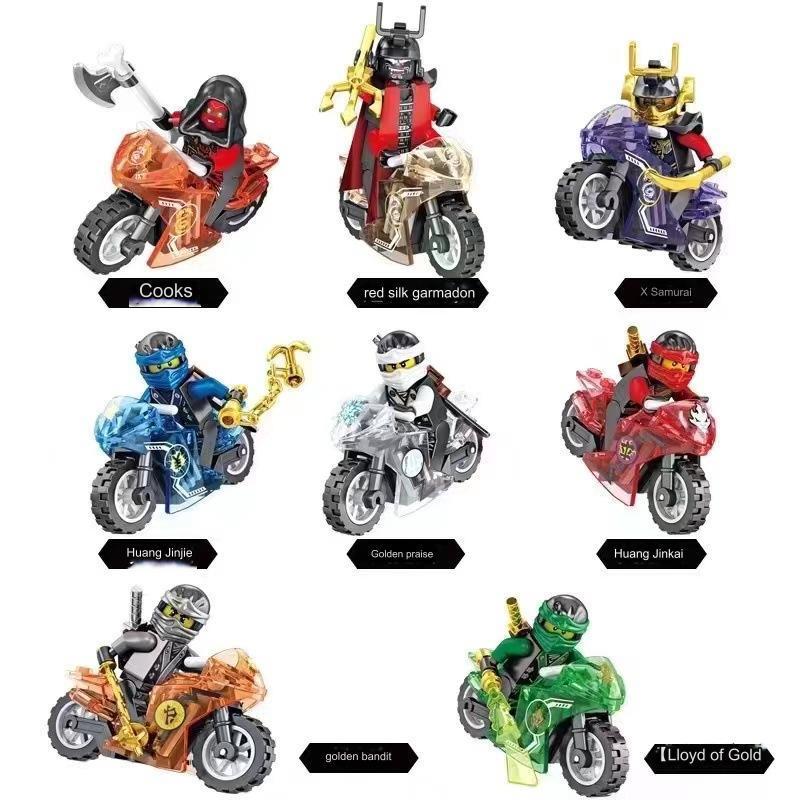 8-Pack Motorcycles with Rider Figure Battle Minifigures Building Blocks Toy Set Anime Motorcycle Model Birthday Gifts for Toy Moto Bike for Kids and Collectors Ages 3 and up