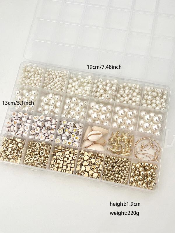 Faux Pearl & Shell Decor Beaded Diy Jewelry Kit As Gifts, Basic Jewelry Making Friendship Bracelet Kit for Women & Girls, Casual Diy Jewelry Making Supplies