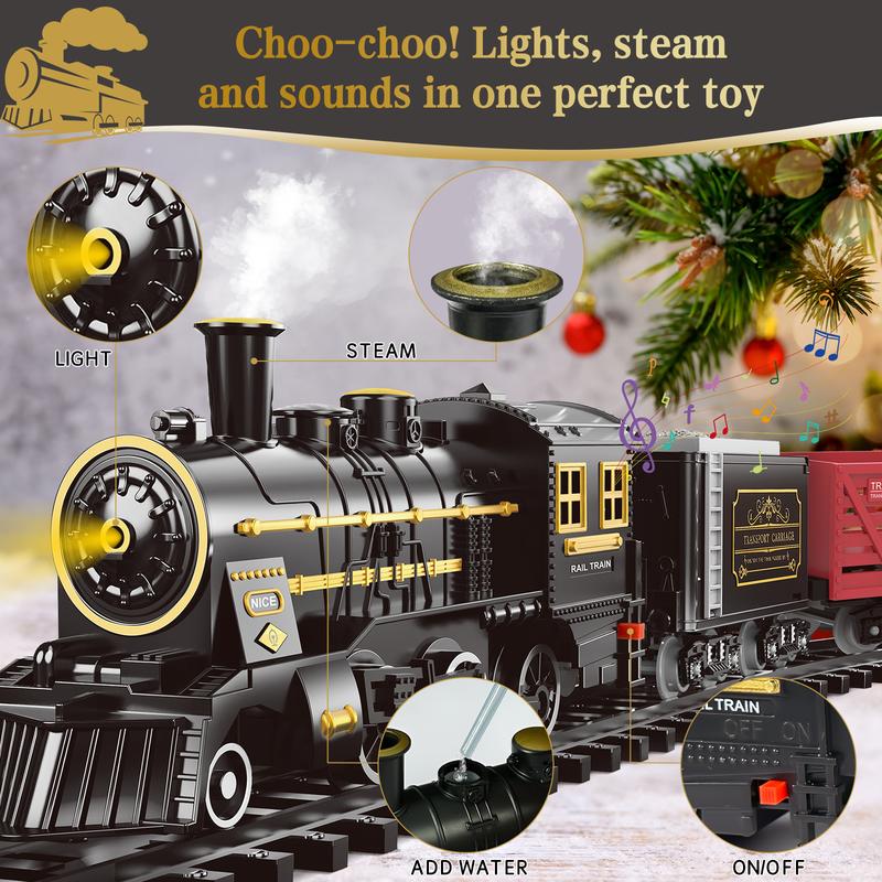 Ultimate Electric Steam Train Set for Kids - Realistic Sounds & Lights, Safe and Durable Educational Toy for Boys and Girls